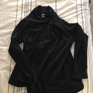 Bobeau draped, asymmetrical cardigan